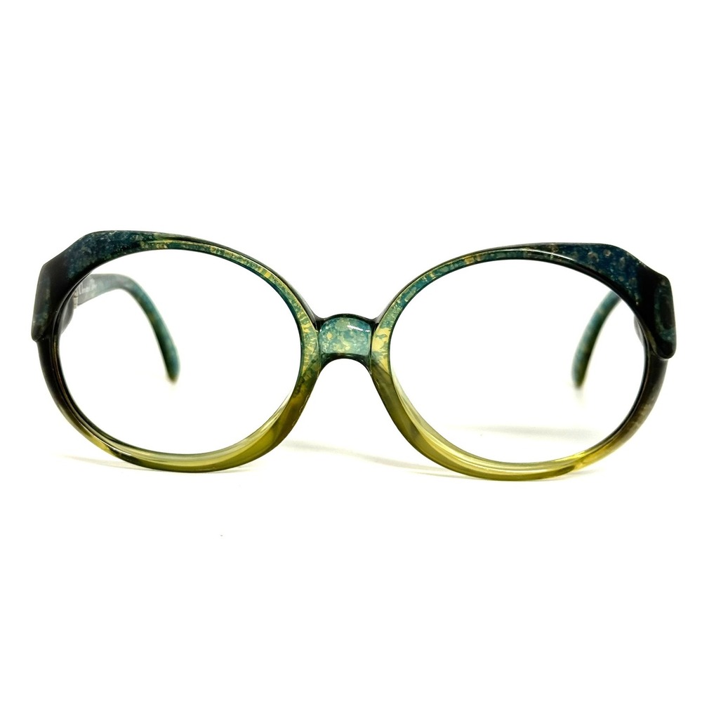 Christian Dior Vintage Optyl Round Eyeglasses Blue Green Marbled 2019-50 Germany